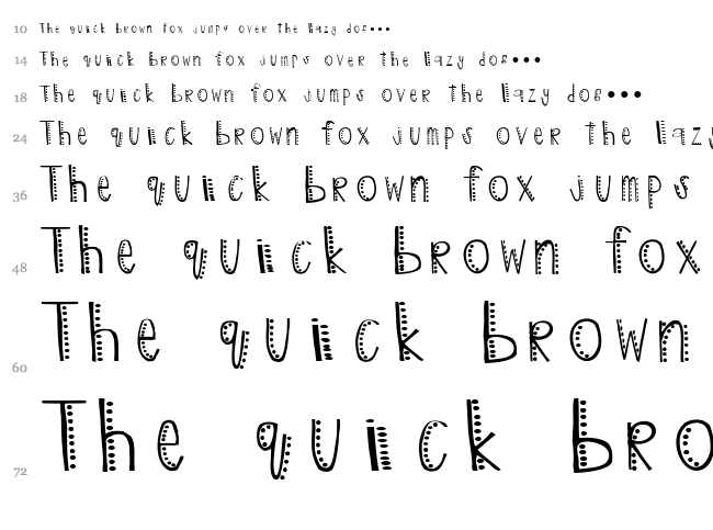 Dottie Daze font waterfall